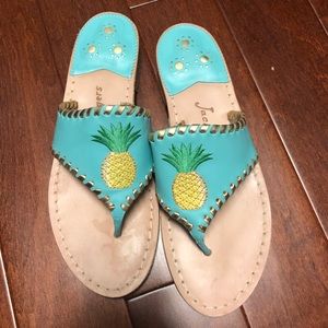 Adorable pineapple Jack Rogers flip flops